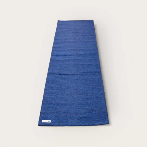 Modern Yogi 3mm Yoga Mat made with 100% cotton. Sapphire Blue Color