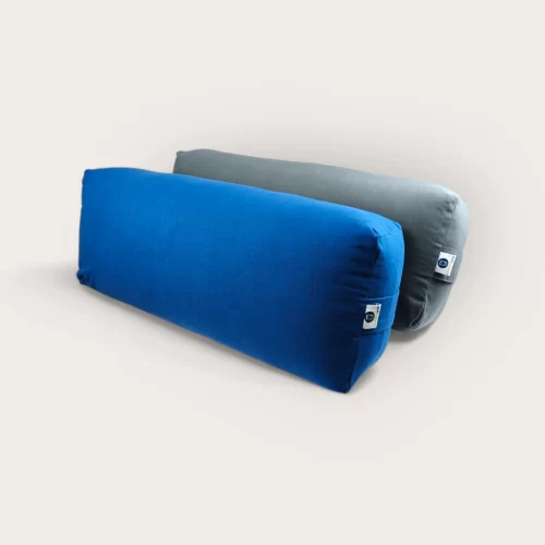 Modern Yogi Rectangular Yoga Bolsters made with 100% cotton. Royal Blue & Gray Color