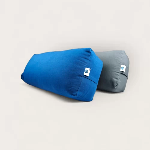 Modern Yogi Rectangular Yoga Bolsters made with 100% cotton. Royal Blue & Gray Color