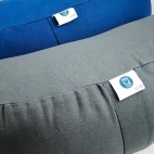 Modern Yogi Moon Yoga Cushions made with 100% cotton. Royal Blue & Gray Color