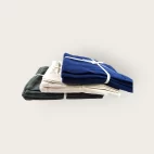Modern Yogi Yoga Blankets made with 100% cotton. Colors Gray, Royal Blue & Ivory