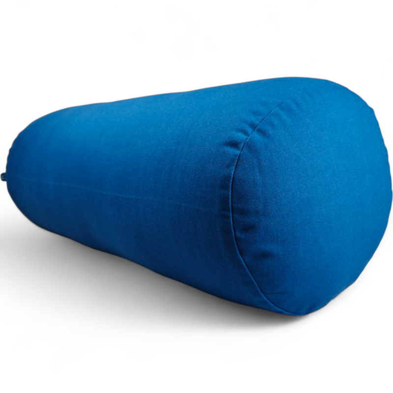 Round Yoga Bolster | Kapok Filled | Color Blue